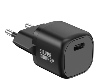 Ładowarka do smartfonów Silver Monkey Mini Ładowarka sieciowa PD 20W (USB-C) Czarna
